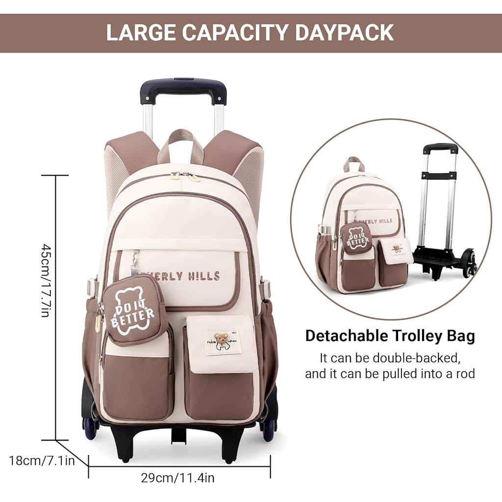 PALAY® School Backpack for Girls with Wheels Children's Backpacks Primary School Bags Lightweight Waterproof Backpack for Girls PALAY® School Backpack for Girls with Wheels Children's Backpacks Primary School Bags Lightweight Waterproof Backpack for Girls